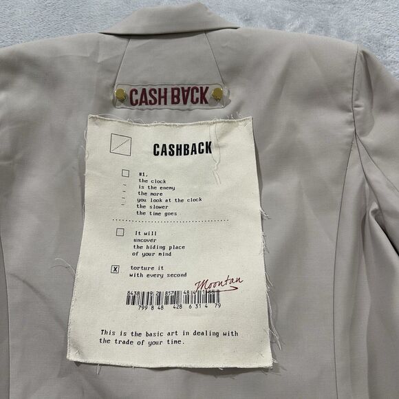 MM 1980 wang. t Blazer Jacket Men 40 Beige 1 Button Modern Streetwear Cashback - Picture 6 of 9